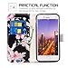 JanCalm for iPhone SE 2022 Case,iPhone 8 Case,iPhone 7 Case Pattern PU Leather [Card/Cash Slots] Stand Magnetic Closure Flip Cover Wallet Case for iPhone 7/8/SE 2020/ SE 2022 (4.7”) (Black/Flower)