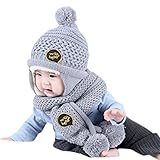 Baby Hood Scarf, Misaky Winter Baby Kids Girls Boys Warm Woolen Coif Caps Hats (Gray)