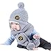 Baby Hood Scarf, Misaky Winter Baby Kids Girls Boys Warm Woolen Coif Caps Hats (Gray)