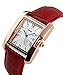 Carrie Hughes Women's Luxury Square Rose Gold Case Quartz Watch Waterproof Leather Watches CH008