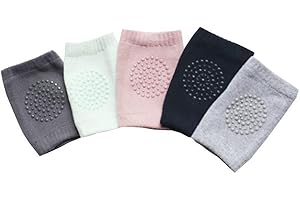 YEKEYI Flyou 5Pair Baby Crawling Knee Pads Anti-slip Kneepads Toddler Knee Elbow Pads Safety Protector for 9 months - 2 years