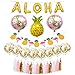 Hawaiian Party Decorations Pack for Beach Party - Aloha Party Decorations Banner, Gold Confetti Balloons (40)
