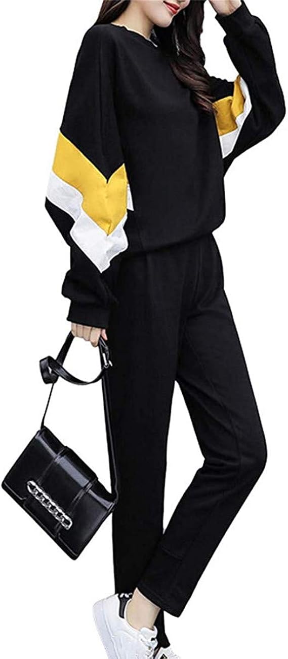 Amazon Jinpin パーカー スポーツウェア レディース ジャージ 上下セット セットアップ パンツ プルオーバー ロングパンツ スウェット ルームウェア 部屋着 トレーニング ダンス 運動 長袖 オシャレ スポーツ 着痩せ カジュアル ゆったり パジャマ ルームウェア