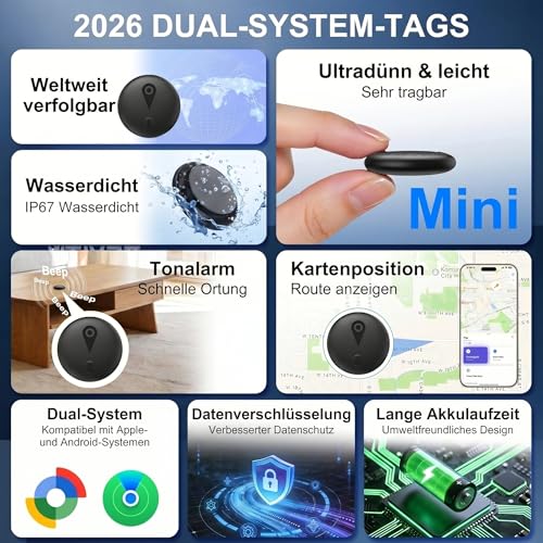 GPS Tracker Car (Compatible with iOS & Android) GPS Tracker Car without Subscription Integrated, 2026 Global Cover Worldwide IP67 for Cars, Motorcycles, Bicycles, Strong Magnetic Suction Power