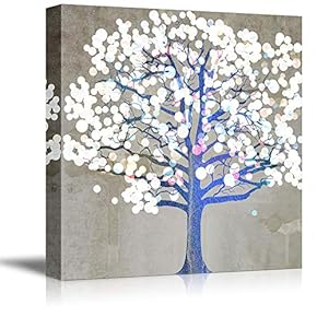 Wall26-Canvas Wall Art-Happy Tree-Giclee Painting Wall Bedroom Living House Decoration Home Art - 12x12 inches