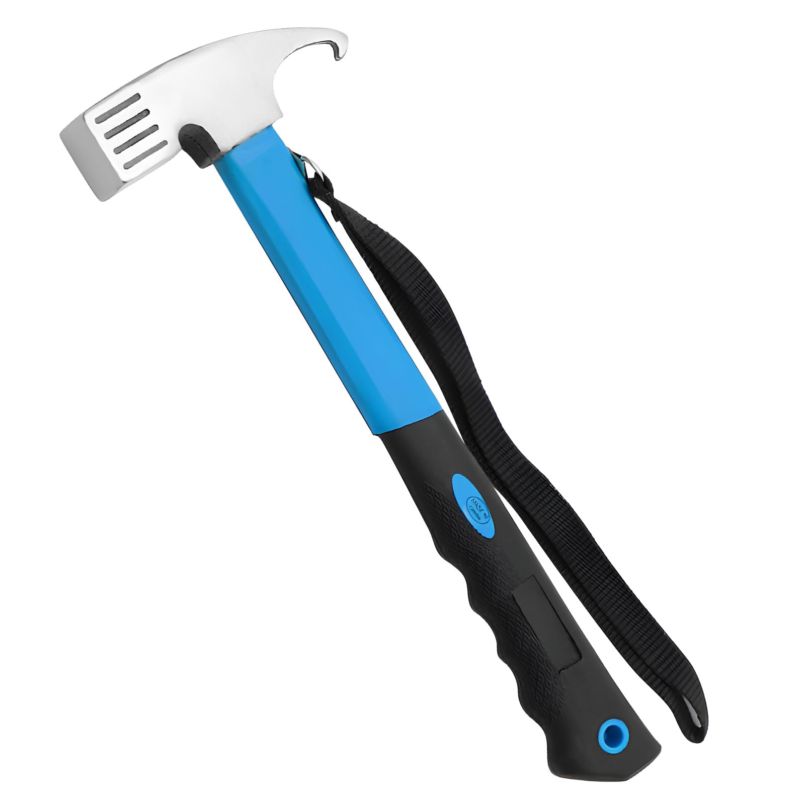 Camping Hammer Camping Mallet Tent Peg Stake Puller, Outdoor Multifunction High Carbon Steel Camping Hammer Hook Angle Design for Outdoor Camping Picnic Camping Tent or Hiking Backpacking (Blue)