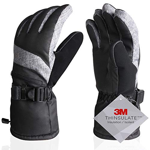 AMH Skiing & Snowboard Gloves for Winter Outdoor Activities, Warm 3M Thinsulate Gloves, Waterproof & Windproof with Touch Screen Design for Cold Weather, Fit Men & Women [Size L] - Thumbnail 7