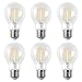 Ascher E26 LED Classic Light Bulbs / 6W, Equivalent 60W, 800lm / Warm White 2700K / Filament Clear Glass / Non Dimmable / Pack of 6