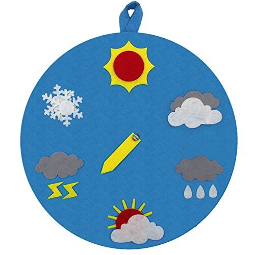 Round Weather Pattern Cognition Dial Educational Learning Toy Tool for Perschool Toddlers - Rosy