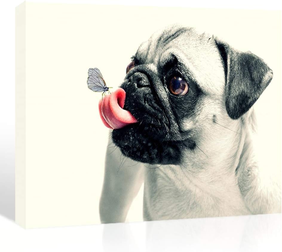 5 Piece Home Decor Canvas Print Painting Animal Wall Art Cute Pug Dog Pet Poster Modernism Nautical Home Decor Posters Prints