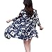 Vintage Women Girls Floral Print Long Loose Kimono Jacket Coat Cardigan Blouses (Large, Blue01)