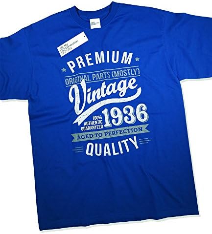 1936 Vintage Year - Aged to Perfection - 80th Birthday Gift / Present T-Shirt Mens Royal Blue M