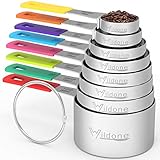 Wildone 8-Piece Measuring Cups Set, Stainless Steel