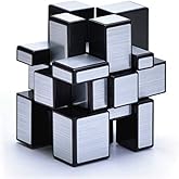 CuberSpeed Qiyi Mirror 3x3x3 Silver Sticker Magic Cube Qiyi Black 3x3 Silver Mirror Blocks Speed Cube