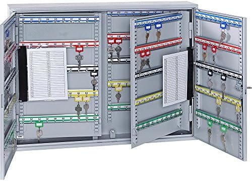 Key cabinet, with 100 to 600 key hooks, light grey, HxWxD 550 x 730 x 80 mm, 100 hooks.
