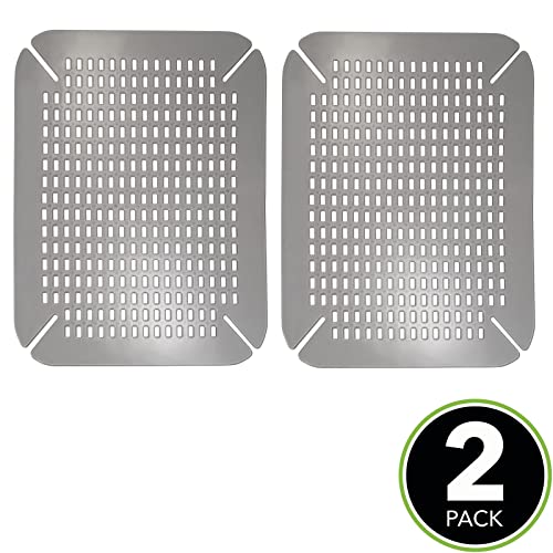 mDesign Adjustable Kitchen Sink Dish Drying Mat/Grid Plastic Sink