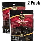 Organic & All Natural 72% Dark Chocolate Wafers by TRU Chocolate, No Sugar, Vegan, Gluten Free, NON GMO, (2 Pack)
