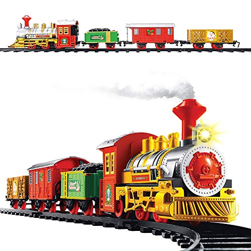 Glow Deluxe 14pc Christmas Train Set With Realistic Sound And