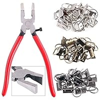 Swpeet 36 Sets 1" 25mm 3 Colors Key Fob Hardware with 1Pcs Key Fob Pliers, Glass Running Pliers Tools with Jaws, Studio Running Pliers Attach Rubber Tips Perfect for Key Fob Hardware Install