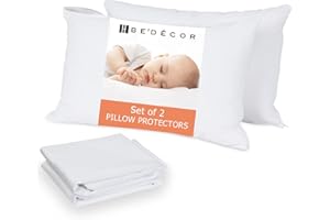 Bedecor Standard Pillow Protector with Zipper 2 Pack ,Waterproof Pillow Covers Encasement Smooth Dust Proof with Breathable Holes Allow Air to Circulate