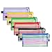 Bememo 12 Pieces 6 Colors Zipper Mesh Pouch Multipurpose Travel Bag for Cosmetics Offices Supplies Travel Accessories