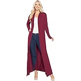 Isaac Liev Maxi Cardigan Duster Sweater – Women's Extra Long Open Front Full Length Lightweight Cardigans Dusters Sweaters