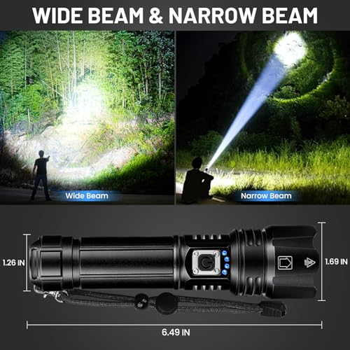Rechargeable Flashlights 990,000 High Lumens, 2 Pack Super Bright Powerful Flashlight with 5 Modes, 12H Long Runtime & IPX6 Waterproof Brightest LED Flash Light for Home Camping Hiking Emergency