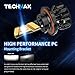 TECHMAX H13 LED Headlight Bulbs,360 Degree Adjustable Beam Angle Cree Chips 12000Lm 6500K Xenon White Extremely Bright 9008 Conversion Kit of 2