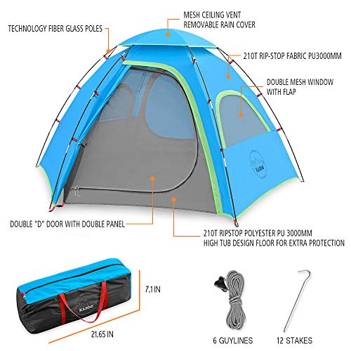 KAZOO Outdoor Family Tent Durable Lightweight, Waterproof Camping Tents