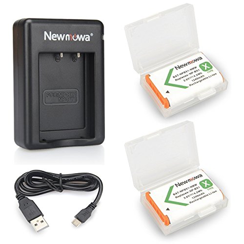 NP-BX1 Newmowa Replacement Battery (2-Pack) and Dual USB Charger Set for Sony NP-BX1/M8 and Sony Cyber-Shot DSC-RX100, DSC-RX100 II, DSC-RX100M II, DSC-RX100 III, DSC-RX100 V, DSC-RX100 IV, HDR-CX405