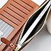 Pidengbao Women's Long Solid Zipper Hasp Clutch Wallet Dark Coffee