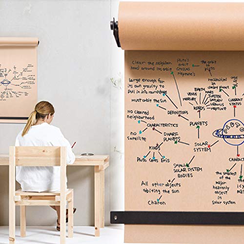 ISTOYO Kraft Paper Roll Display - Note Roll Wall Board, Wall Mounted Kraft Paper Roll Holder/Dispenser with Cutter Bar for List, Menus, Painting, Desgin (Bracket Only)-24 inch