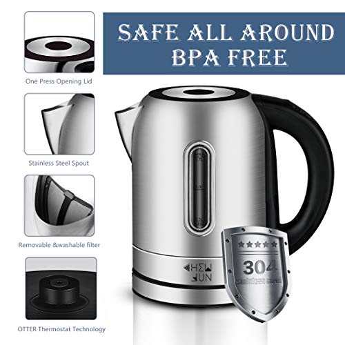 1500W Automatic Electric Kettle(BPAFree)with Temperature Controls,304 Stainless Steel 1.7 Liter