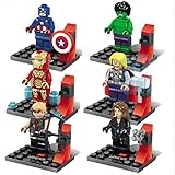OliaDesign Super Heroes 6 Avengers Figures with Weapon Holder