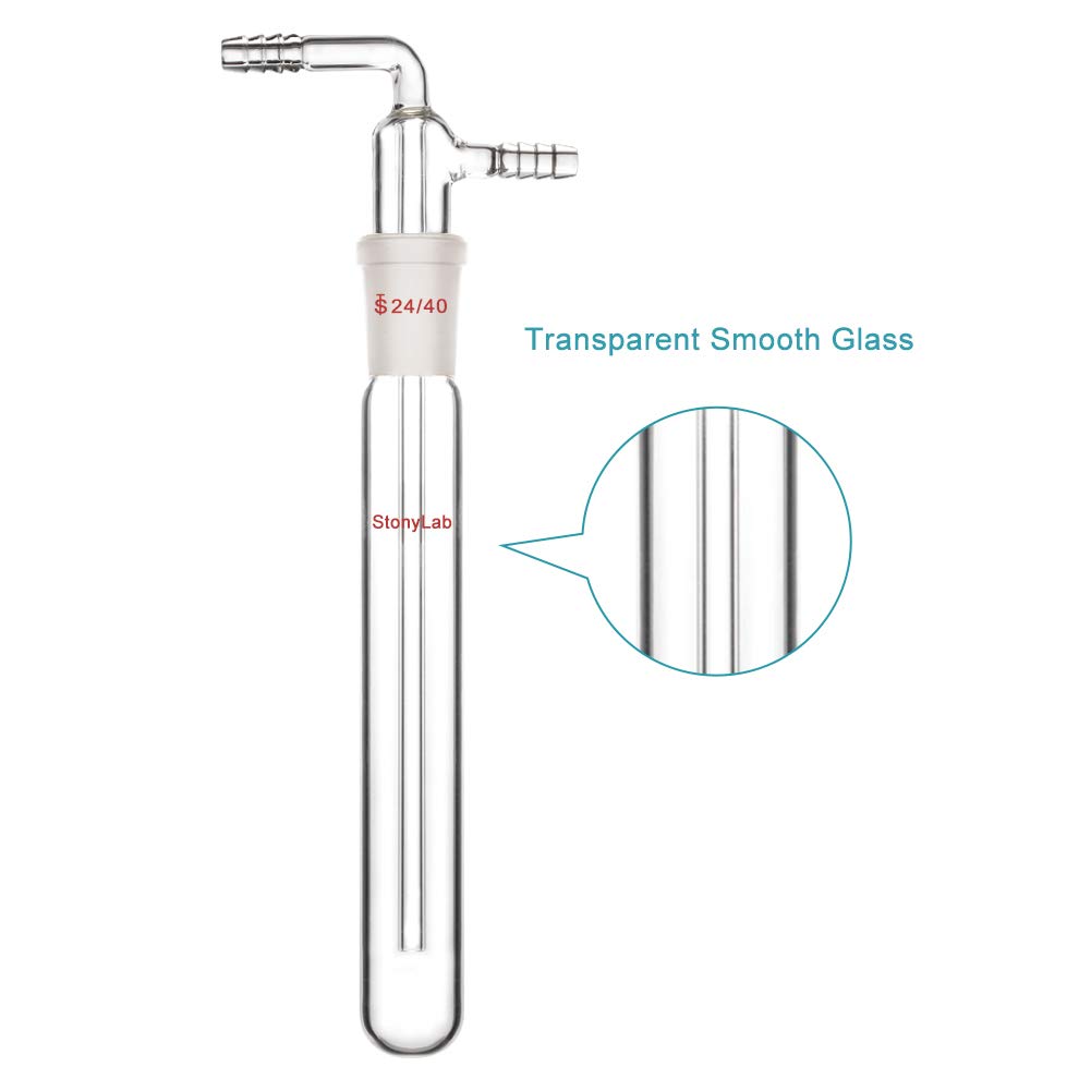 stonylab Glass Vacuum Cold Trap Bubbler with 10mm Serrated Hose, 225mm Length Below The 29/42 Joint - Image 5