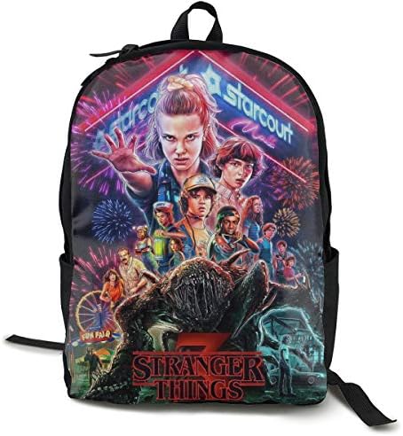 Youth Funny Backpack Eleven Returns To The Stranger World Backpack,Boys&Girls Fashion Backpacks,Travel Bag Outdoor Backpack Laptop Bag Bookbag Black