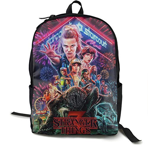 Youth Funny Backpack Eleven Returns To The Stranger World Backpack,Boys&Girls Fashion Backpacks,Travel Bag Outdoor Backpack Laptop Bag Bookbag Black