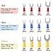 Glarks 240pcs 22-16/16-14/12-10 Gauge Fork Spade Quick Splice Crimp Terminals Connectors Assortment Kit