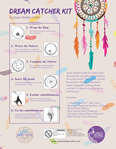 Asian Hobby Crafts DIY Dream Catcher Kit (Medium B) 4 Asian Hobby Crafts DIY Dream Catcher Kit (Medium B) - Image 4