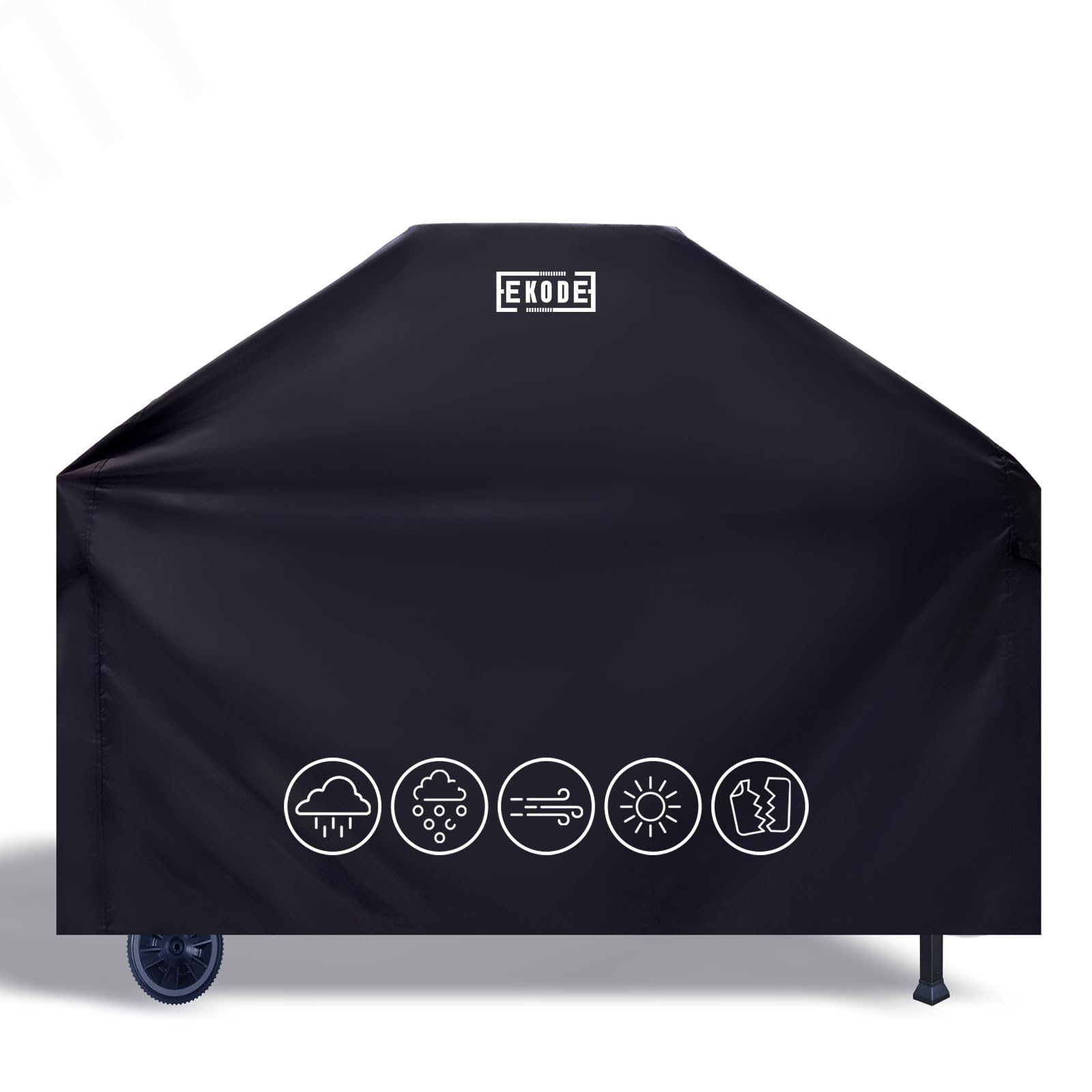 EKODE™ BBQ Cover Waterproof, Barbecue Cover Waterproof 210D Heavy Duty BBQ Grill large Cover. Rip-Proof, Dust-proof & Anti-UV for Weber with Storage Bag, Brinkmann, Outback, Char Broil - 144x61x147cm