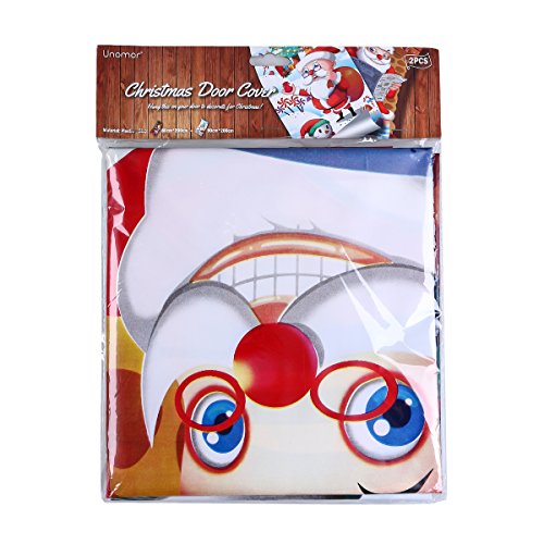 image for Unomor 2 Pack Christmas Door Covers Decoration Santa Claus Door Covers