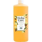 HobaCare Unrefined Jojoba Oil for Skin Care, Hair, Beard Conditioning, Scalp Massage - 100% Pure Carrier Oil for Perfume or Soap Making - Natural, Vegan, Hexane Free, Long Shelf Life (32 oz)