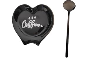 Heart-shaped Coffee Spoon Rest, Mini Coffee Spoon Holder, Small Ceramic Spoon Rest for Coffee Stirrers, Teaspoon, Bar Spoon, 