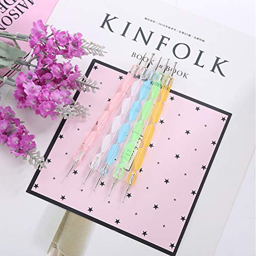 JOYJULY 20pcs Nail Art Design Tools, 15pcs Painting Brushes Set with 5pcs Dotting Pens, BLACK ... - Thumbnail 6
