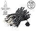 Novelty Lights 34 Feet 100 Bulbs Traditional Incandescent Mini Lights, Clear on Black Wire with 4