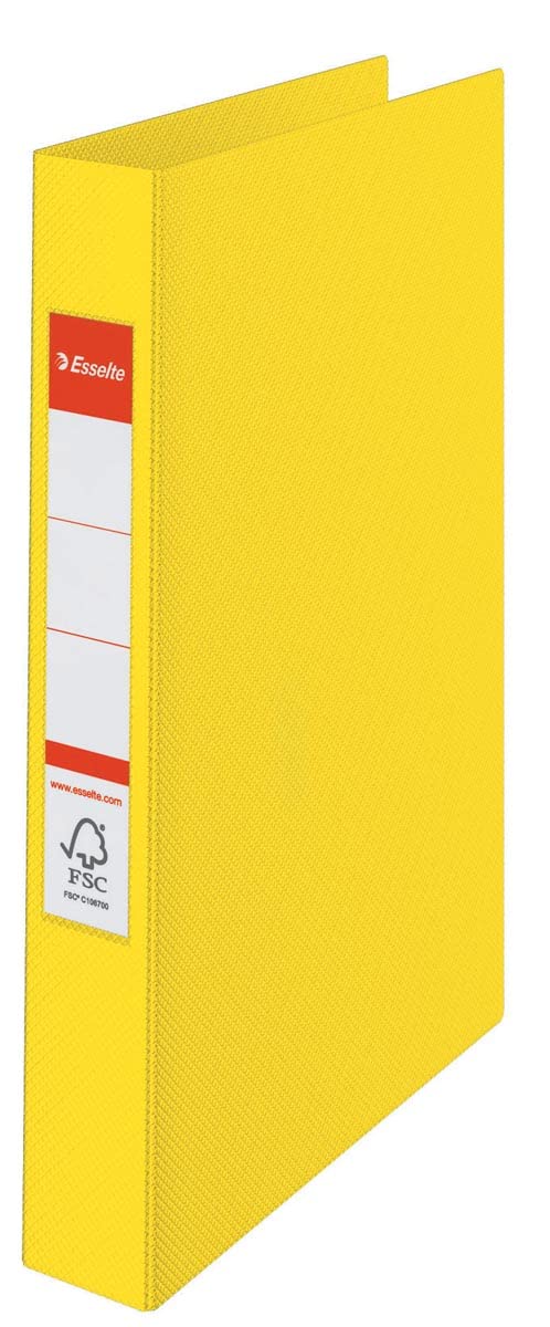 Esselte 4 Ring Binder, PP, Holds up to 190 Sheets, Vivida Range, 42 mm Spine, 14458 - A4, Yellow