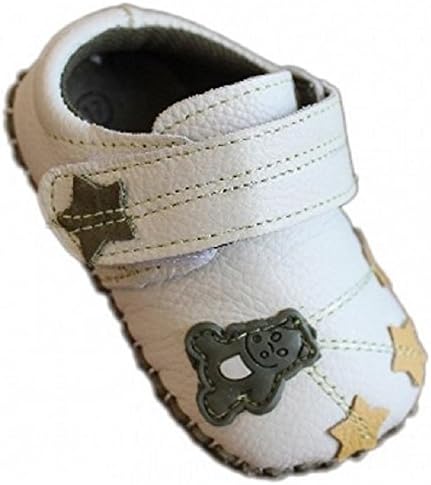 Jiazibb Genuine Cow Leather Unisex Child Pure Leather Baby Toddler Soft Bottom Indoor Crib Shoes (Insole Length:140mm, green)