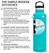 Simple Modern Insulated Water Bottle with Handle Lid Small Reusable Ascent Narrow Mouth Stainless Steel Thermos Flask, 12oz Handle Lid, Caribbean