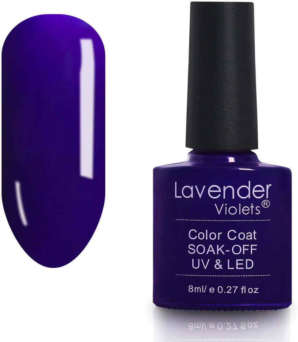 Lavender Violets 8ml UV LED Soak Off Gel Nail Polish Varnish Professional Salon DIY Colour Coat - Deep Blue