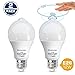 Bomcosy PIR Motion Sensor LED Bulb E26 12W Cool White 6000K Equivalent to 100W Auto on/off for Stairs Garage Corridor Basement Walkway 2 Pack
